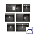 Matt black sinks, inset