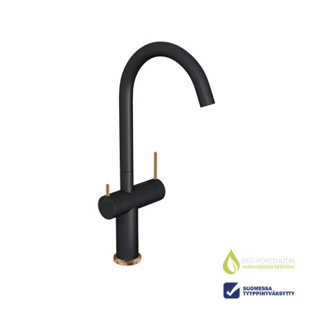 LAPETEK ROUNDPIN-A, black/copper, dishwasher valve