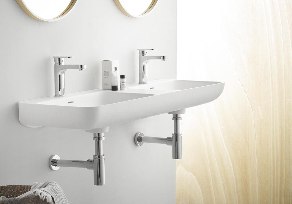 BARI DOUBLE SINK white